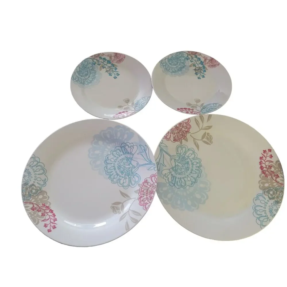 Tabletop Gallery Emma Porcelain Boho Henna Plate Set – 2 Dinner & 2 Salad Plates